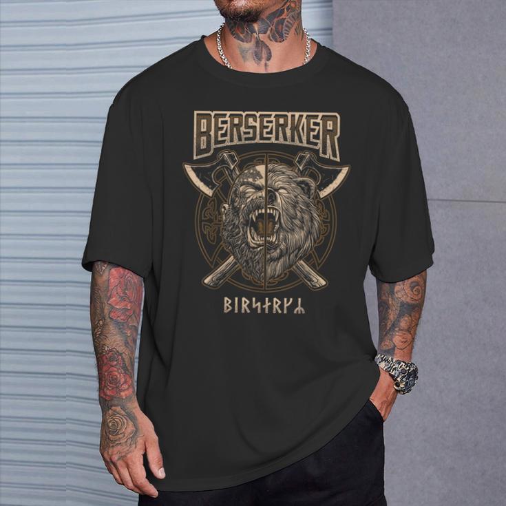 Viking Berserker Norse Pagan Bear Warrior T-Shirt Geschenke für Ihn