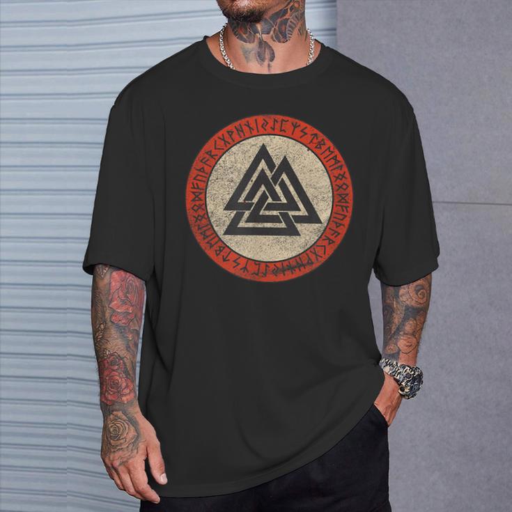 Viking Knot Valknut Wotan Norse Mythology T-Shirt Geschenke für Ihn