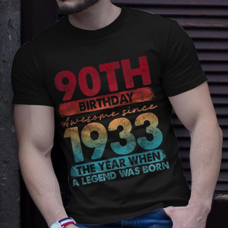 Vintage 1933 90 Year Old Limited Edition 90Th Birthday T-Shirt Gifts for Him