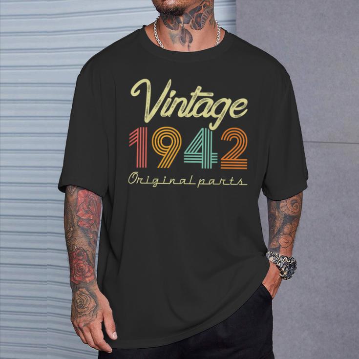 Vintage 1942 Original Parts 80 Years Old 80Th Birthday T-Shirt Gifts for Him