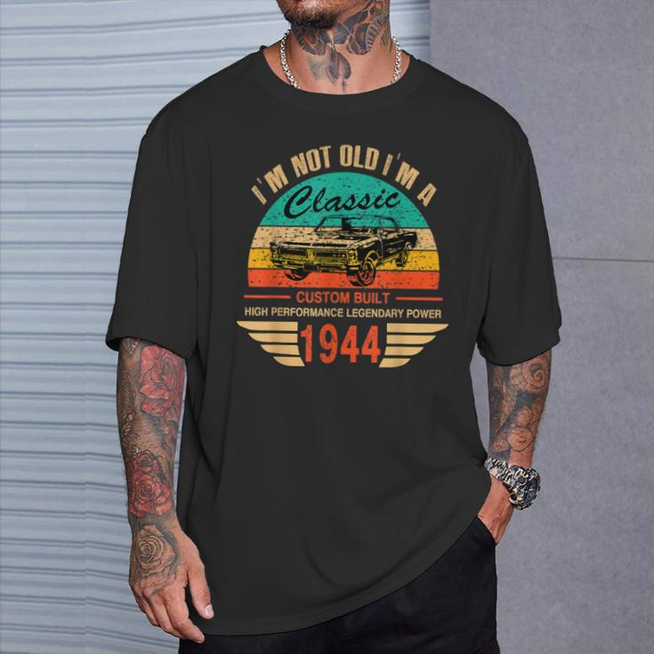 Vintage 1944 Classic Car Apparel For Legends Born In 1944 T-Shirt Gifts for Him