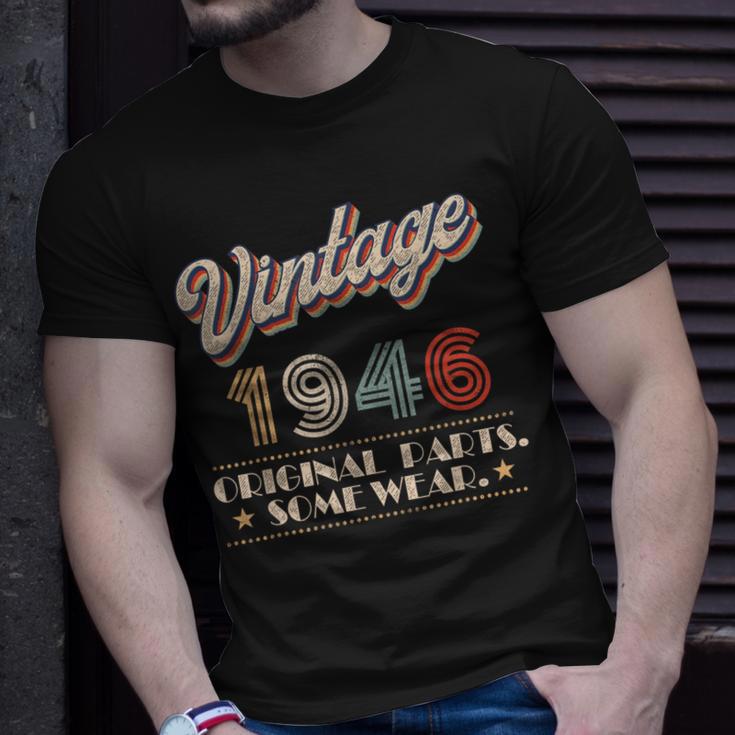 Vintage 1946 Original Parts Year Of Birth Birthday T-Shirt Gifts for Him