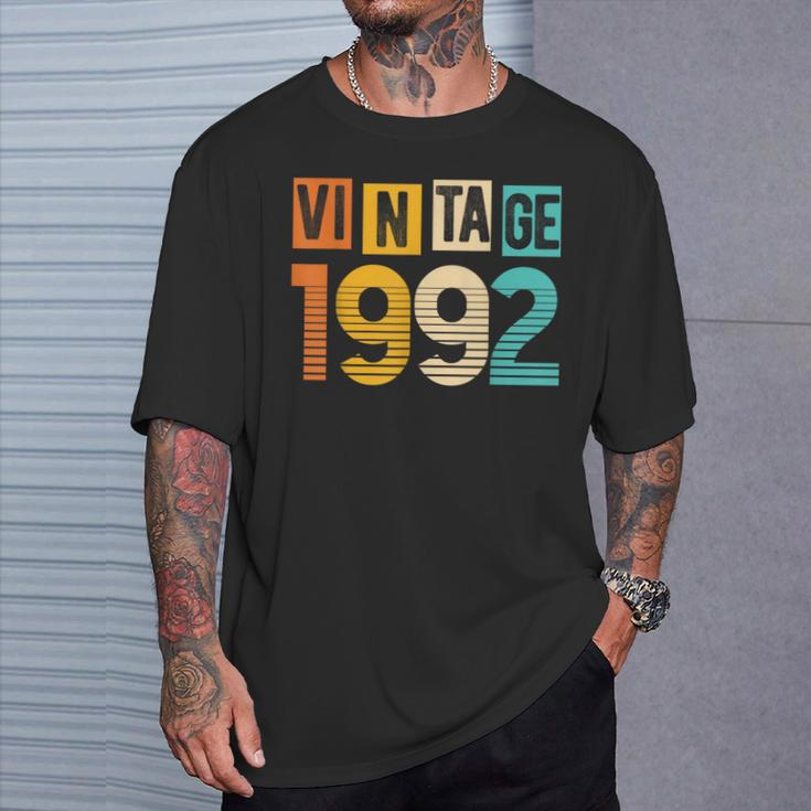 Vintage 1992 Retro Cassette Birthday Party Anniversary T-Shirt Gifts for Him