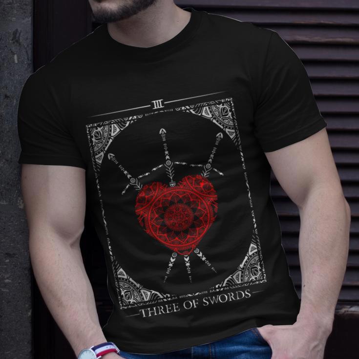 Vintage 3 Of Swords Tarot Card T-Shirt Gifts for Him