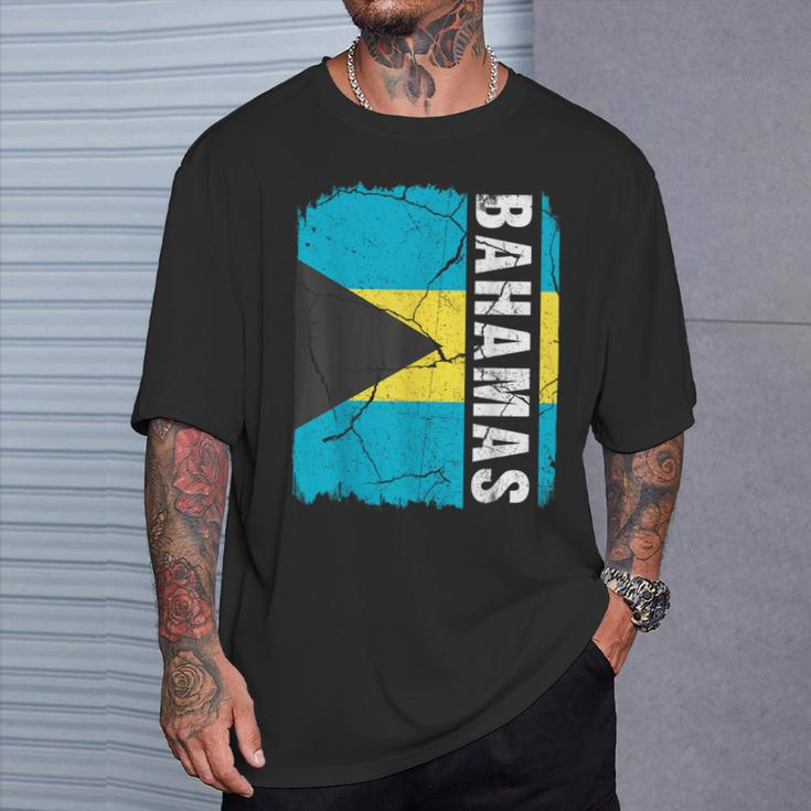 Vintage Bahamian Flag Bahamas Pride Roots Heritage T-Shirt Gifts for Him