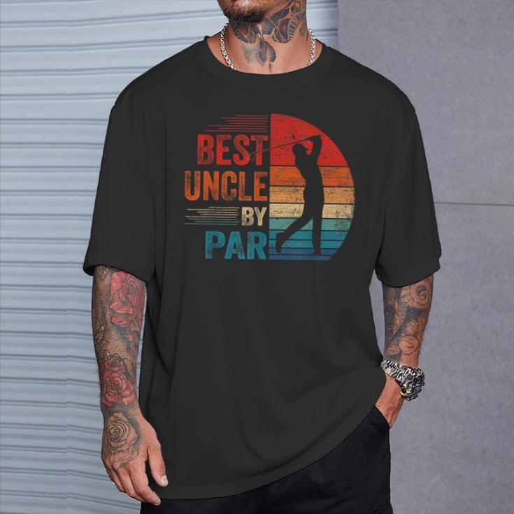 Vintage Best Uncle By Par Lover Golf Fathers Day For Golfer T-Shirt Gifts for Him