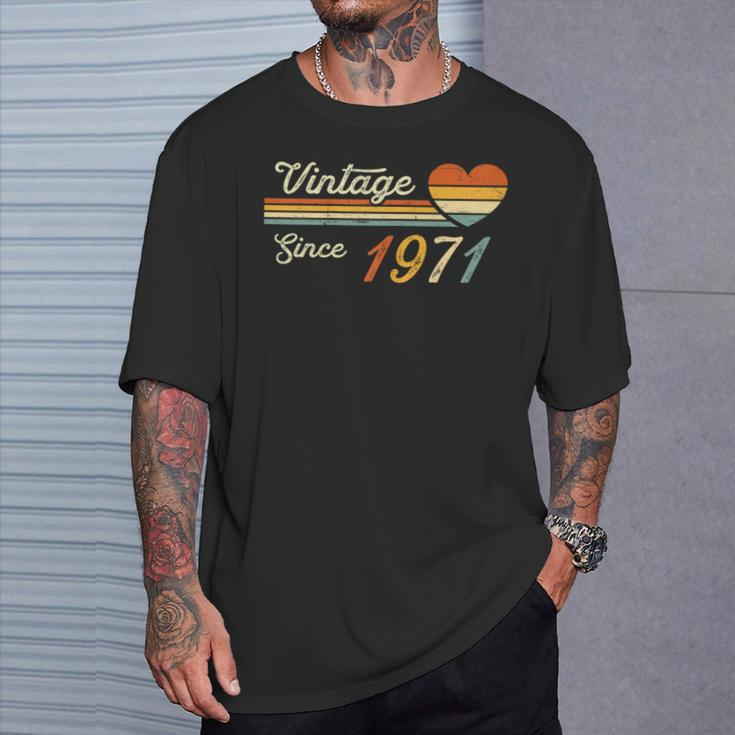 Vintage Born In 1971 Birthday Ladies T-Shirt Gifts for Him