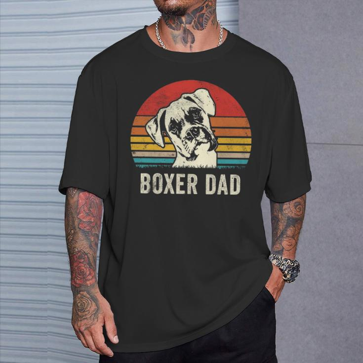 Vintage Boxer Dad Ever Daddy Dog Dad Father T-Shirt Gifts for Him