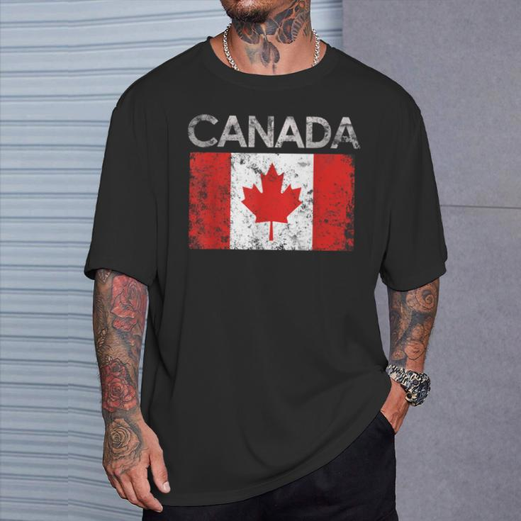 Vintage Canada Canadian Flag Pride T-Shirt Geschenke für Ihn