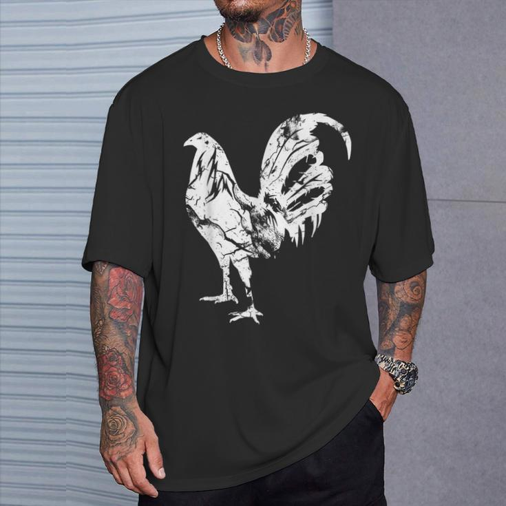 Vintage Game Fowl Rooster Gallero Distressed T-Shirt Gifts for Him