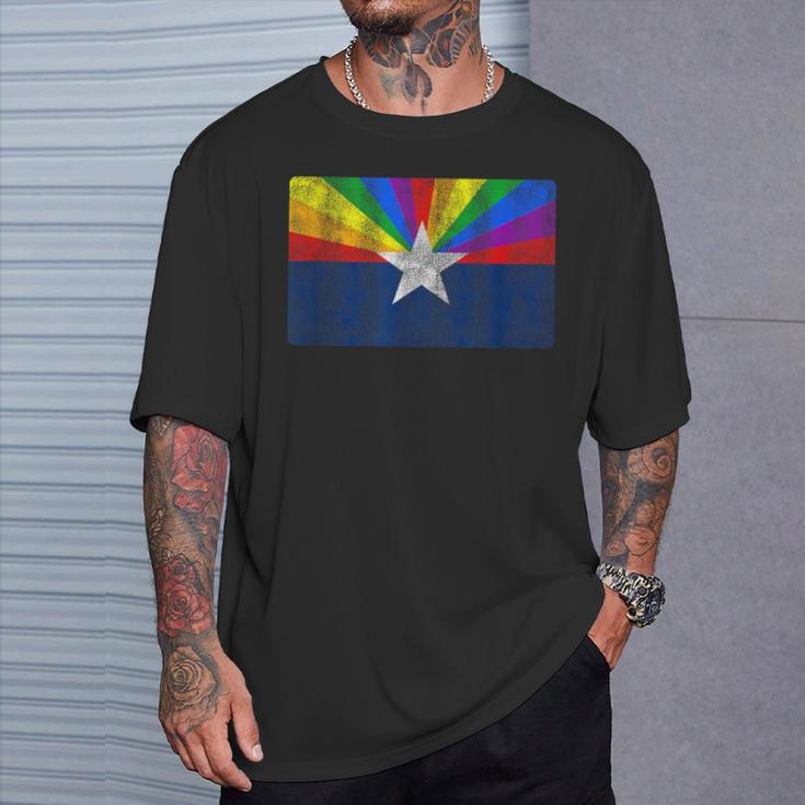 Vintage Gay Arizona Pride Flag Az Lgbt Women T-Shirt Gifts for Him