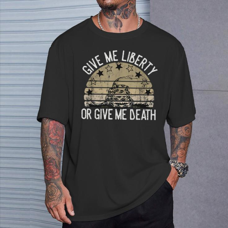 Vintage Give Me Liberty Or Give Me Death Women T-Shirt Gifts for Him