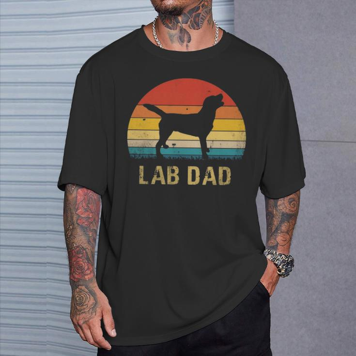 Vintage Lab Dad Labrador Retriever Dog Dad T-Shirt Gifts for Him