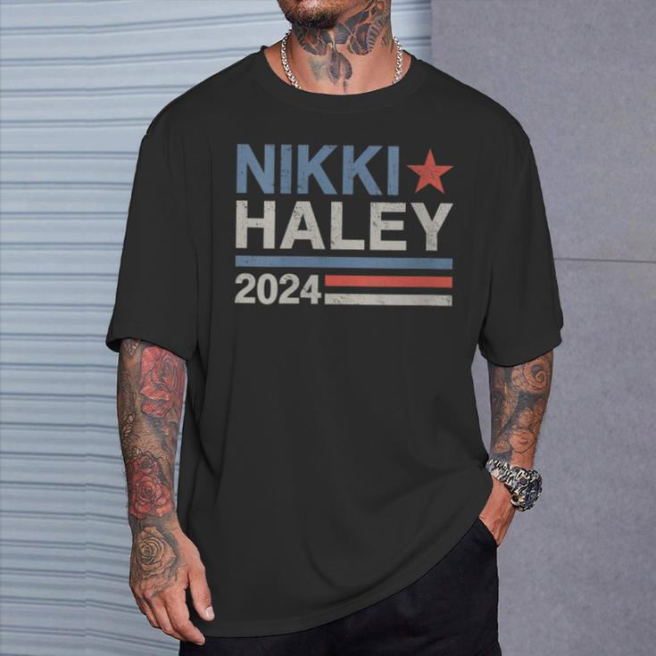 Vintage Nikki Haley 2024 For President Election Campaign T-Shirt Gifts for Him