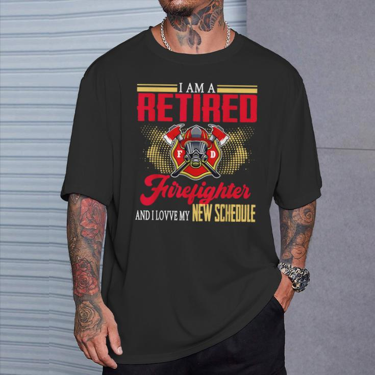 Vintage I Am Retired Firefighter And I Love My New Schedule T-Shirt Gifts for Him