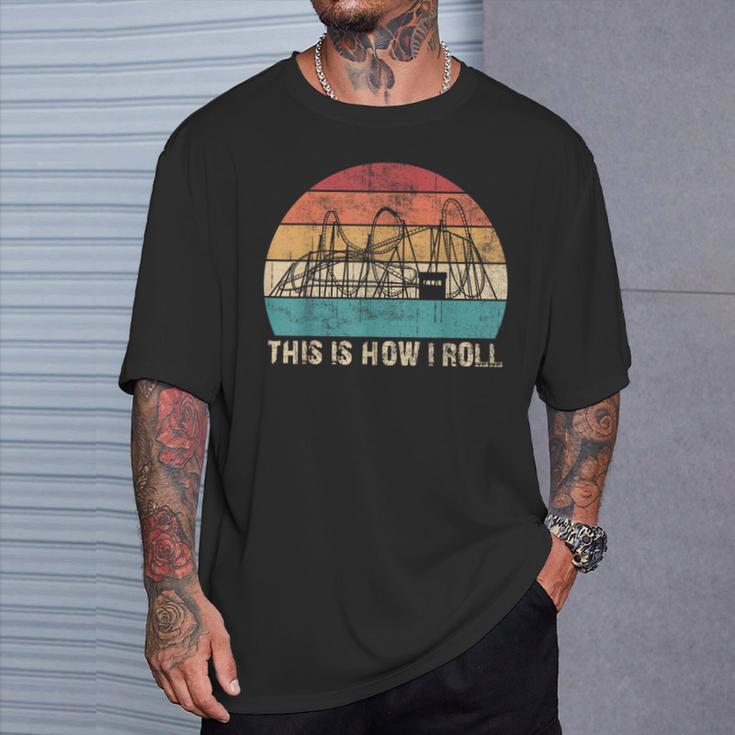 Coaster Merch Vintage Retro Roller Coaster Amusement Park T-Shirt - Monsterry