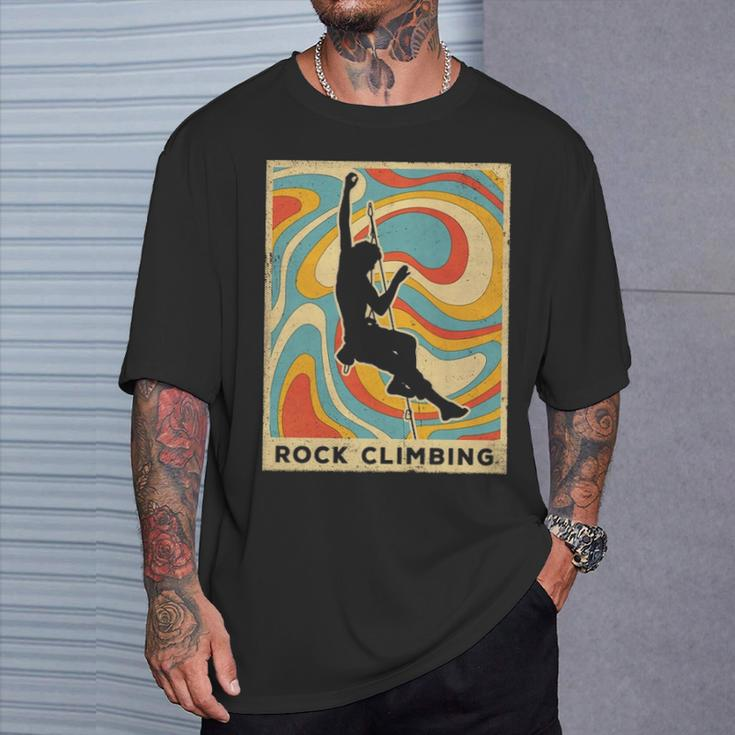 Vintage Rock Climbing Sport Retro Poster T-Shirt Gifts for Him