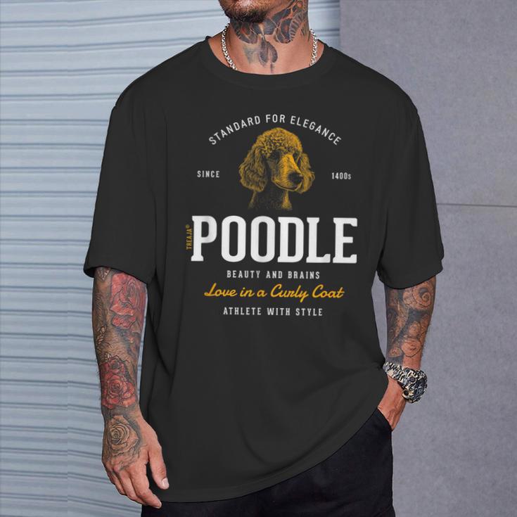 Vintage Style Retro Poodle T-Shirt Geschenke für Ihn