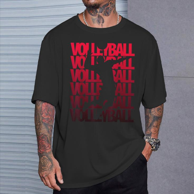 Vintage Volleyballer Evolution Beach Volleyball Player T-Shirt Geschenke für Ihn
