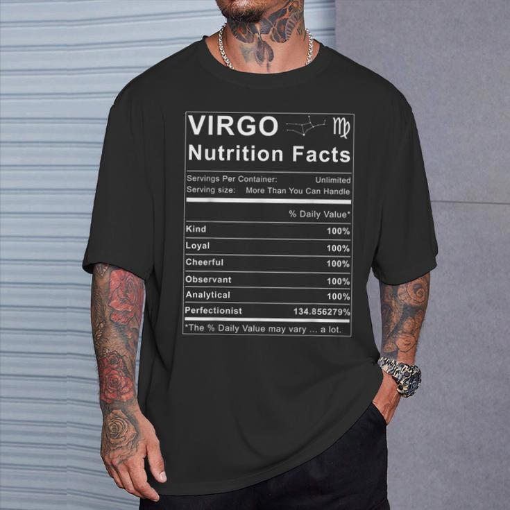 Virgo Nutrition Facts Zodiac Sign Birthday T-Shirt Gifts for Him