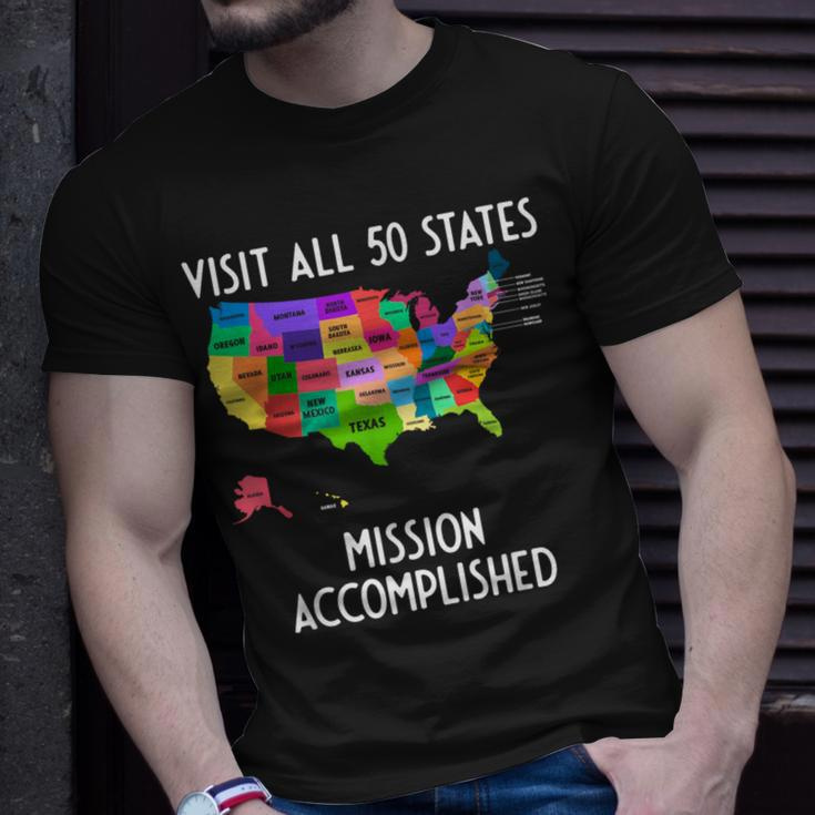 Visit All 50 States Map Usa Travel T-Shirt Gifts for Him