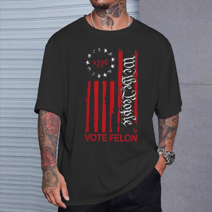 Vote Felon Trump 2024 45 And 47 Voting For The Felon T-Shirt Gifts for Him