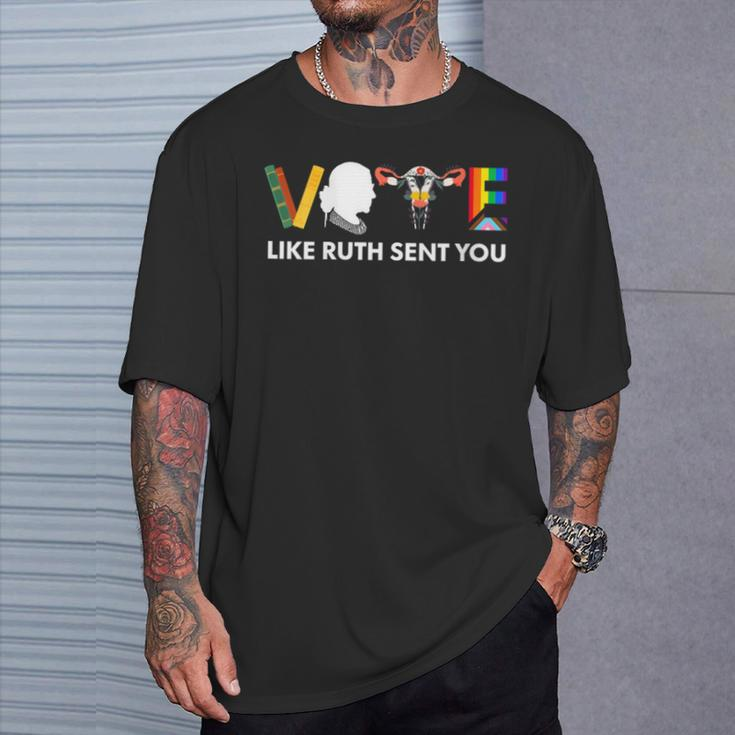 Vote Like Ruth Sent You Uterus Feminist Lgbt T-Shirt Gifts for Him