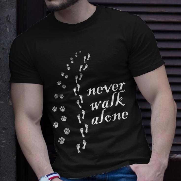 Never Walk Alone Dog Lovers T-Shirt Gifts for Him