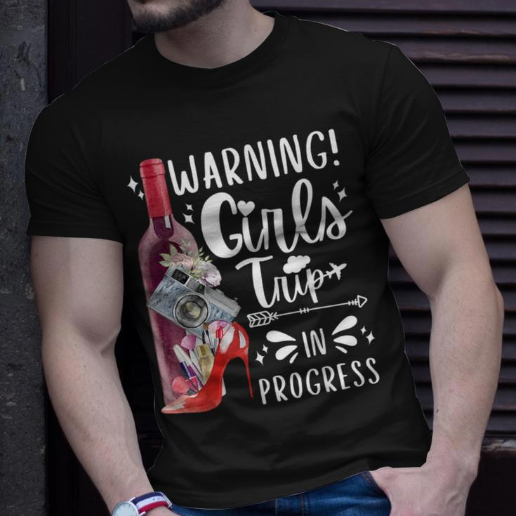 Warning Girls Trip In Progress 2024 Matching Vacation Squad T-Shirt Gifts for Him