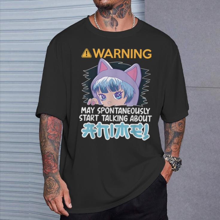 Warning May Spontaneously Talk About Anime N Manga Girl T-Shirt Gifts for Him