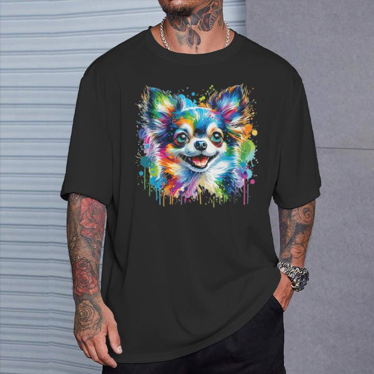 Watercolor Colorful Chihuahua Dogs T-Shirt Gifts for Him
