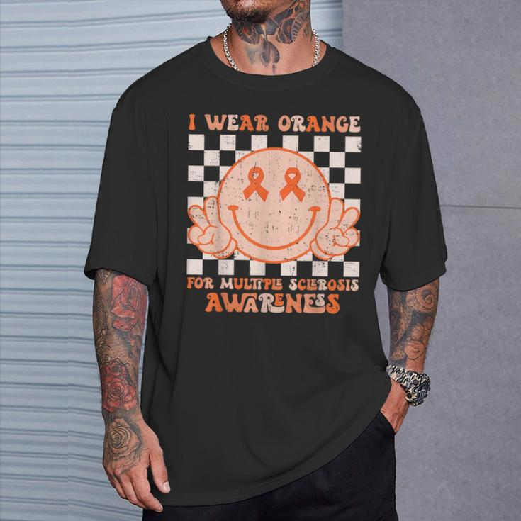 I Wear Orange For Multiple Sclerosis Awareness Ms Warrior T-Shirt Gifts for Him