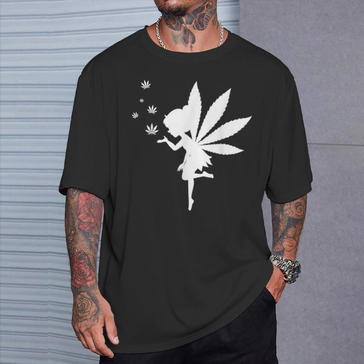 Weed Fairy Marijuana Fantasy Leaf Stoner Pot Smoker Cannabis T-Shirt Gifts for Him