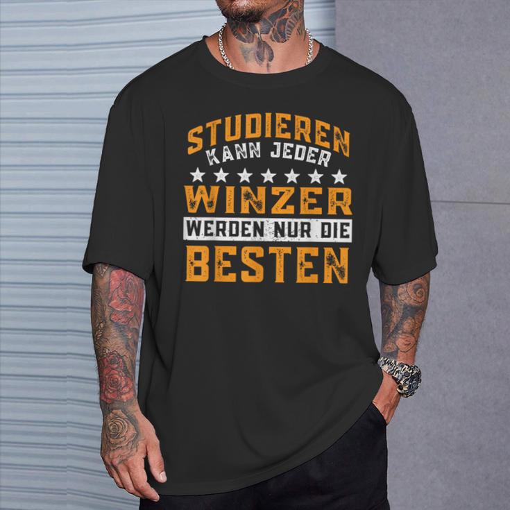 Weinbauer Nur Die Besten Werden Winzer Black T-Shirt Geschenke für Ihn