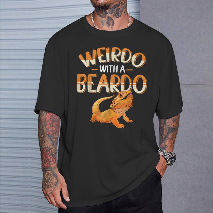 Weirdo With A Beardo Bearded Dragon Beardie Lover T-Shirt Gifts for Him