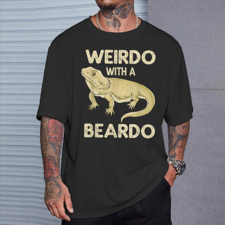 Weirdo With A Beardo Bearded Dragon Lizard T-Shirt Gifts for Him