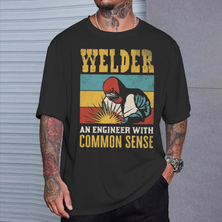 Welder An Engineer Welding Vintage Weld Welders T-Shirt Gifts for Him