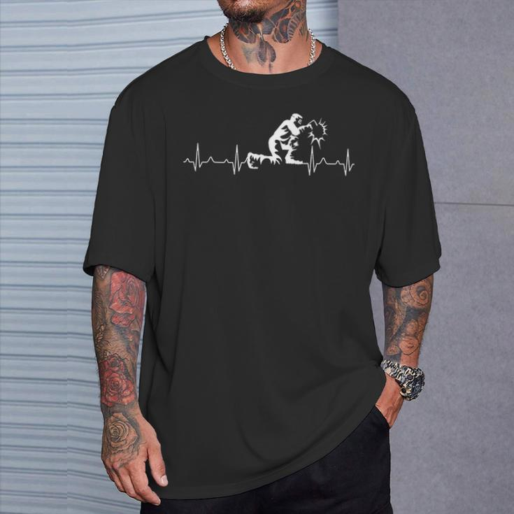 Welder HeartbeatT-Shirt Gifts for Him
