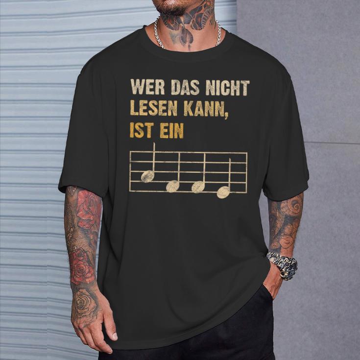 Wer Das Nicht Lesen Kann Ist Ein Monkey Music Theory T-Shirt Geschenke für Ihn