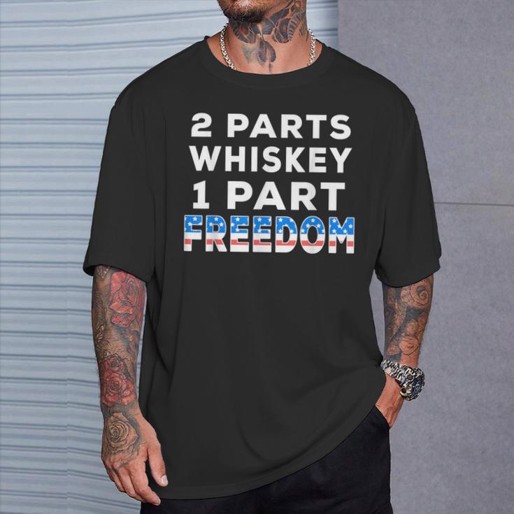 Whiskey And Freedom Patriotic Usa Flag Fourth 4Th Of July T-Shirt Gifts for Him