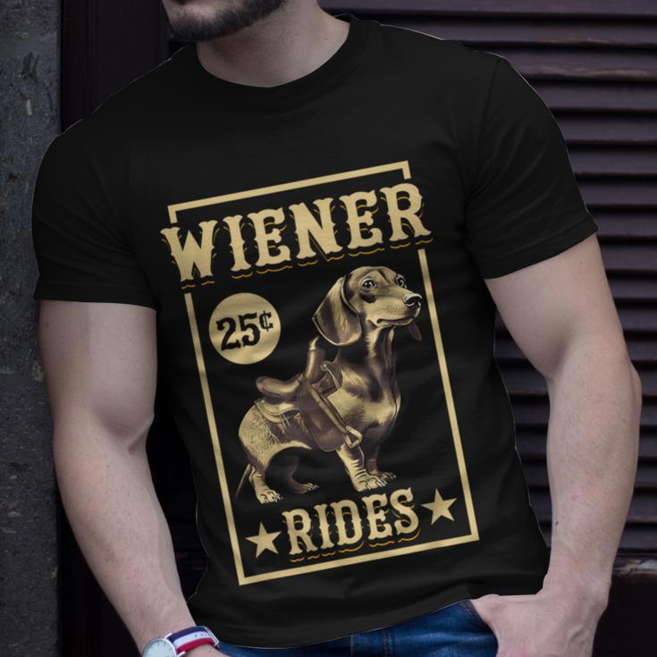 Wiener Rides Dachshund Lover Doxie Weiner Weenie Dog Owner T-Shirt Gifts for Him