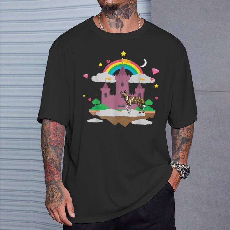 Wild Hyena New Magic Rainbow Castle T-Shirt Gifts for Him
