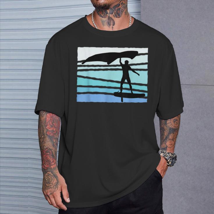 Wing Foil Wing Surfer Surfer Foiler Vintage Retro T-Shirt Gifts for Him