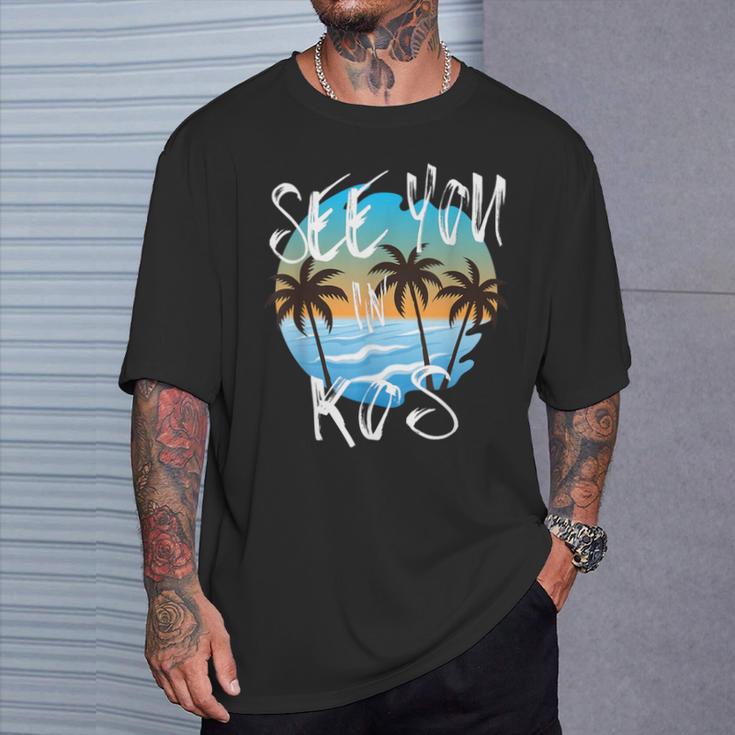 Wir Sehen Uns Im Urlaub Auf Kos Greece T-Shirt Geschenke für Ihn