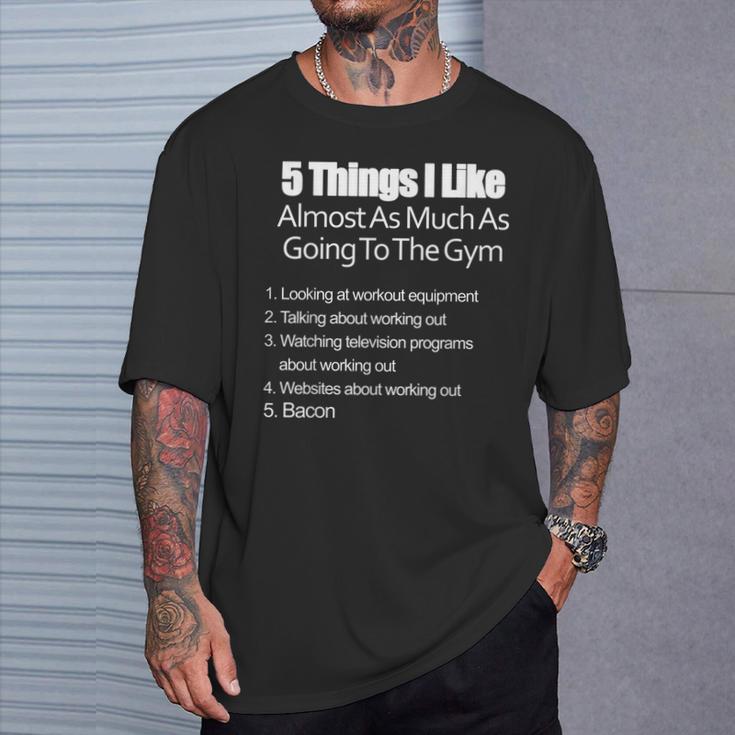 Working Out At Gym & Bacon T-Shirt Gifts for Him