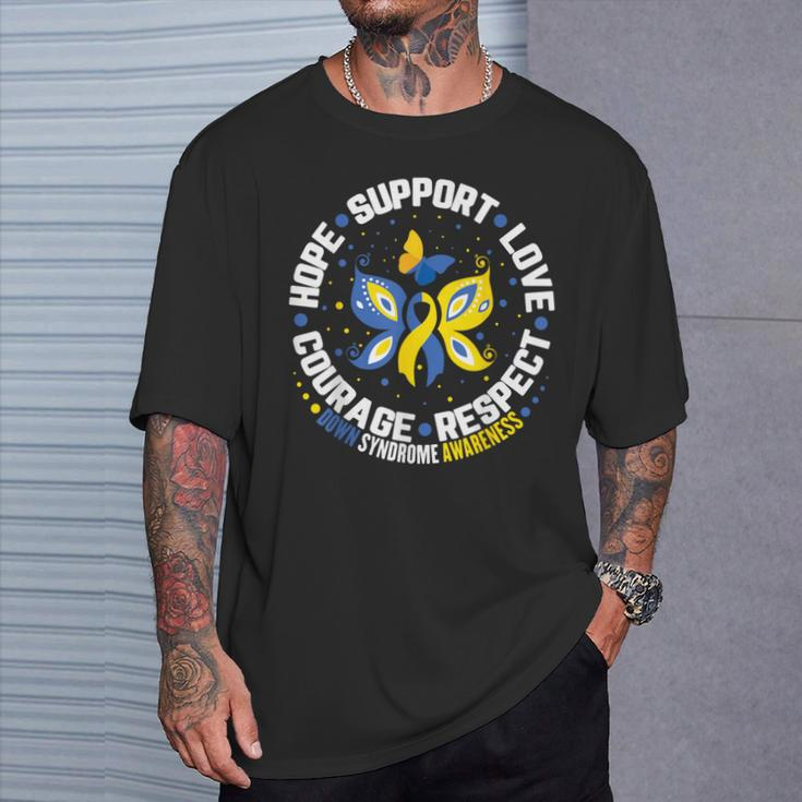 World Down Syndrome Day Awareness Hope Love Support Courage T-Shirt Gifts for Him