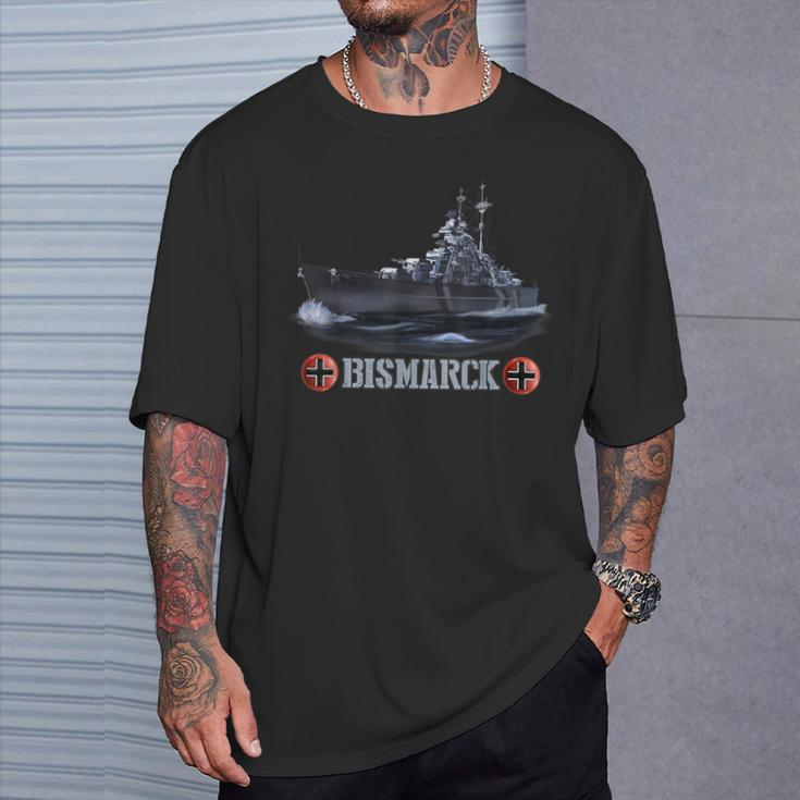 World War 2 German Navy Bismarck Battleship T-Shirt Gifts for Him