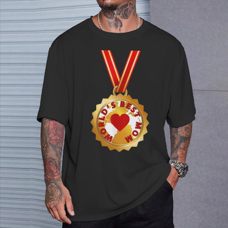 World's Best Mom Gold Medal Mother's Day T-Shirt Gifts for Him