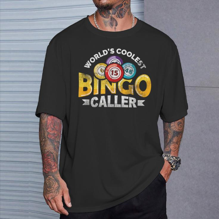 World's Coolest Bingo Caller Vintage Bingo Balls T-Shirt Gifts for Him