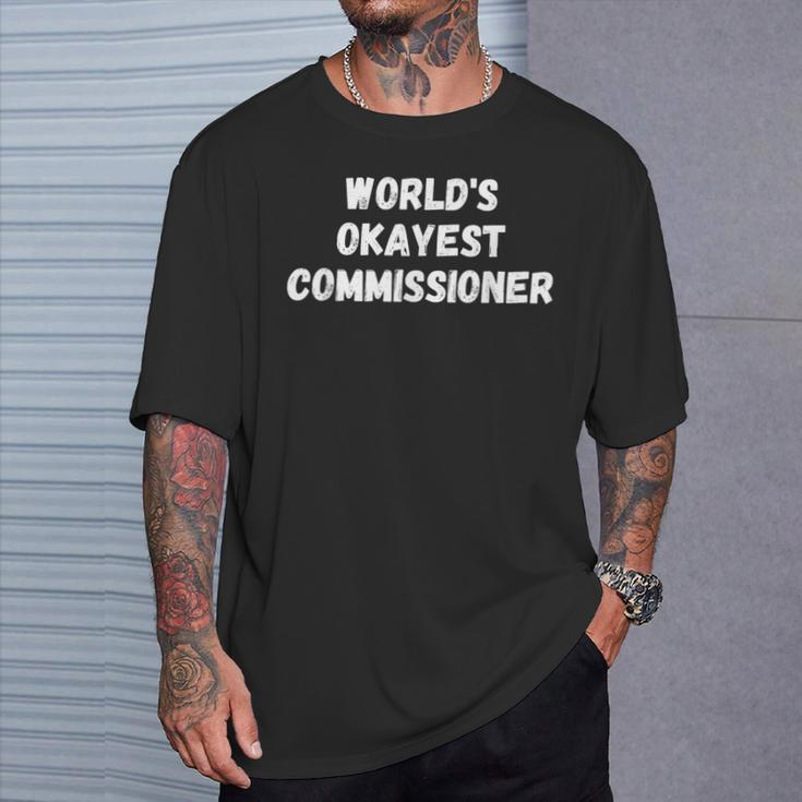 World's Okayest Commissioner Fantasy Football Commish T-Shirt Gifts for Him